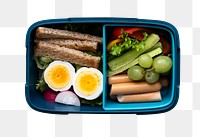 Png healthy lunchbox, kids food with egg and greens