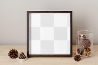 Picture frame mockup png, festive living room decoration, home interior design