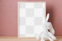 Picture frame mockup png, minimal kids room decoration, home interior design