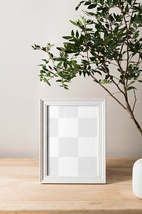 White picture frame mockup png, spring decoration, home interior design