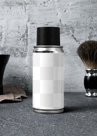 Aerosol spray can mockup png, transparent product label