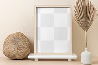 Wall art mockup, png frame in modern interior design