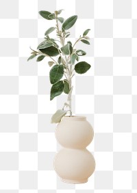 Flower vase png element sticker, transparent background