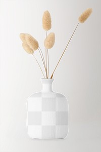 White vase mockup png, Autumn reed plant