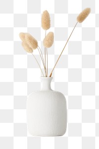 White vase png element sticker, botanical design on transparent background