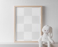 Frame png mockup, kids room, home interior decor