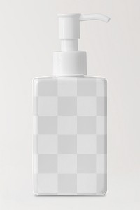 Cosmetic bottle png mockup, beauty dispenser pump