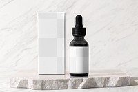 Serum bottle mockup png, label for beauty dropper product 