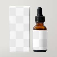 Serum bottle mockup png, label for beauty dropper product 