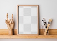 Picture frame mockup png with art tools