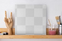 Transparent canvas mockup png, frame design, arts and craft background