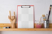 Clipboard png mockup with transparent document, art background