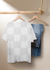 T-shirt png mockup, simple apparel in realistic transparent design