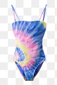 Tie-dye swimsuit png transparent, women’s swimwear fashion