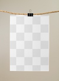 Poster png mockup, wall decoration in transparent design