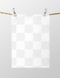 Poster png mockup, wall decoration in transparent design