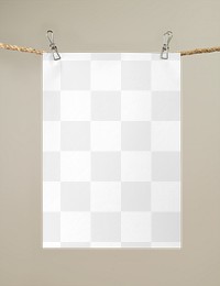 Poster png mockup, wall decoration in transparent design