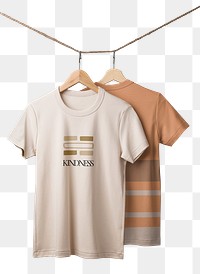 T-shirt png, beige simple fashion with printed kindness word, transparent design transparent background 