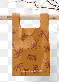 Reusable shopping bag png, printed summer pattern