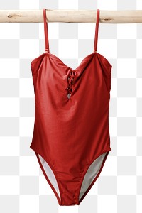 Red swimsuit png, women’s swimwear fashion in simple design