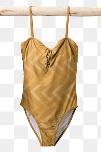 Swimsuit png swimwear, arrow patterned design, women’s summer fashion