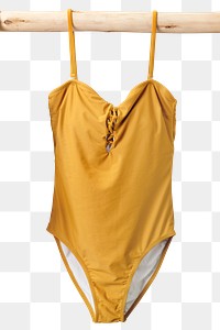 Yellow swimsuit png, women’s swimwear fashion in simple design