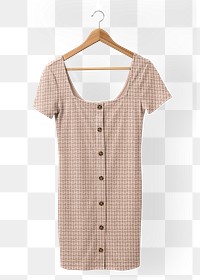 Buttoned dress png, women’s casual fashion on transparent background on transparent background