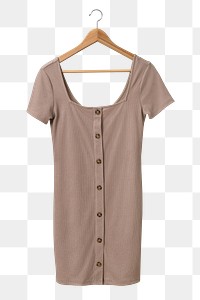 Buttoned dress png, women’s casual fashion on transparent background