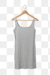 Grey sleeveless png dress, women’s summer apparel