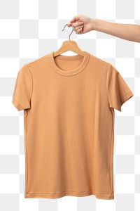 Orange t-shirt png, simple unisex fashion, transparent design transparent background 