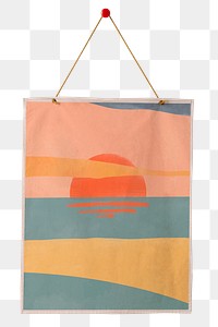 Summer poster png, wall decoration in transparent design