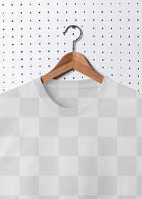 T-shirt png mockup, simple apparel in realistic transparent design