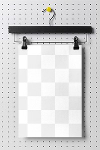 Poster png mockup, wall decoration in transparent design