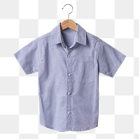 Purple shirt png, kids apparel with blank design space transparent background