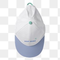 Cap png, blue headwear fashion with design space