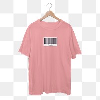 Oversized t-shirt png transparent, pink casual fashion in realistic design transparent background 