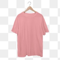 Pink oversized t-shirt png, unisex fashion design transparent background 