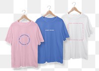Oversized t-shirt png transparent, casual fashion in realistic design set transparent background 