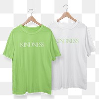 Oversized t-shirt png, unisex fashion with green printed design