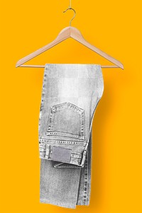 Jeans png mockup, casual apparel in realistic design