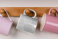 Ceramic mug png mockup, realistic product design
