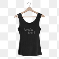 Black tank top png transparent, women’s summer fashion