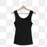 Black tank top png transparent, women’s summer fashion