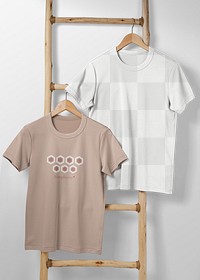 Printed t-shirt png mockup, casual fashion in transparent design set