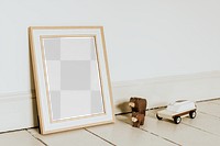 Picture frame mockup png, kids playroom 