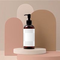 Skincare mockup png, transparent label design, beauty product packaging