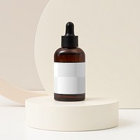 Dropper bottle png, label mockup design, skincare product packaging