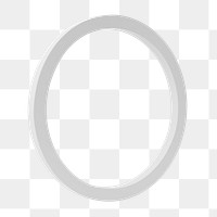 Oval gray frame png, geometric design element, isolated object design