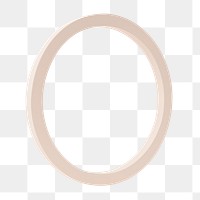 Oval beige frame png, geometric design element, isolated object design