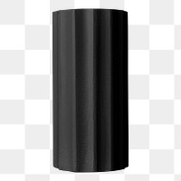 Black cylinder png, geometric shape sticker, isolated object design